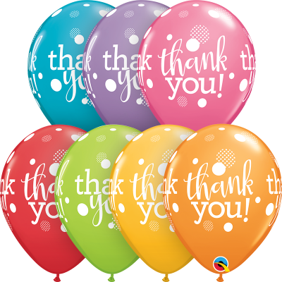 5 x Thank You latex Balloons