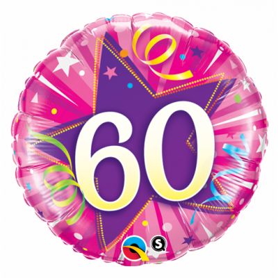60 Pink Star Foil Balloon