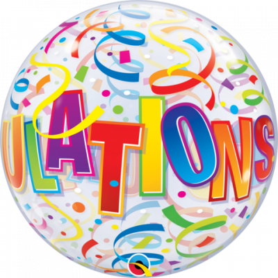 Congratulations Streamers Bubble Balloon