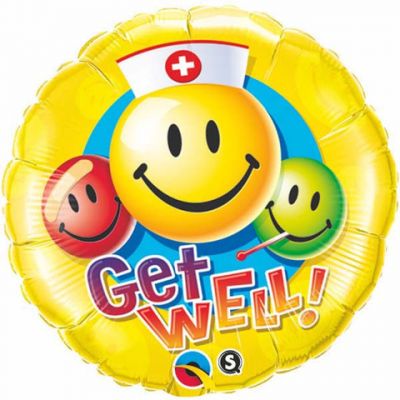 Get Well Smileys 45cm Foil Balloon