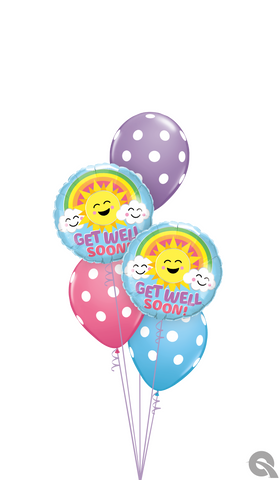 Get Well Soon Rainbow Sunshine Balloon Bouquet