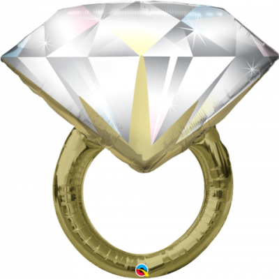 Gold Diamond Ring Shape Foil Balloon