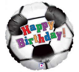 Happy Birthday Soccer Ball Foil Balloon