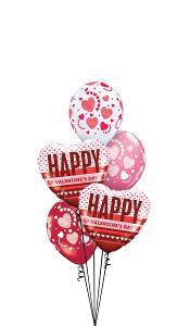 Happy Valentines Day Hearts with Hearts Balloon Gift