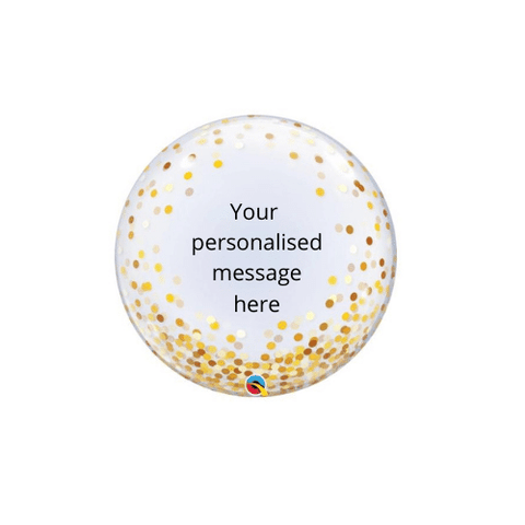 Personalised Gold Confetti Bubble Balloon