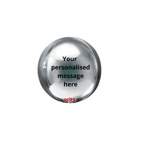 Personalised Silver Orbz Balloon