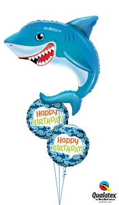 Shark Shape Happy Birthday Balloon Bouquet